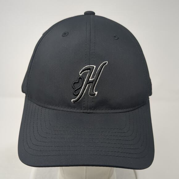Letter H Logo Strapback Hat Black One Size Adjustable Embroidered Hooey - Picture 2 of 9